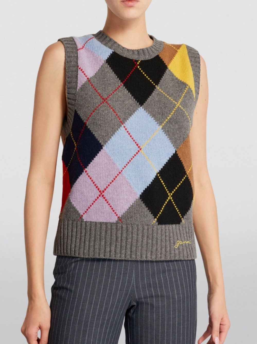 Ganni wool mix knit vest